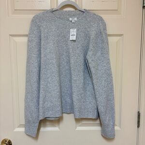 J. Crew Factory Light Gray Crew Neck Sweater Large NWT